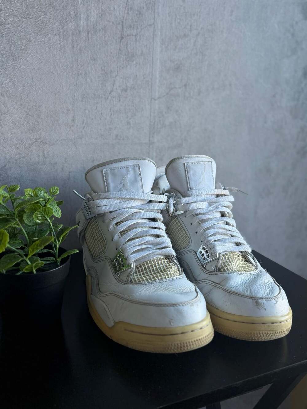 Jordan Air Jordan 4 Retro Pure Money White Silver Sneakers